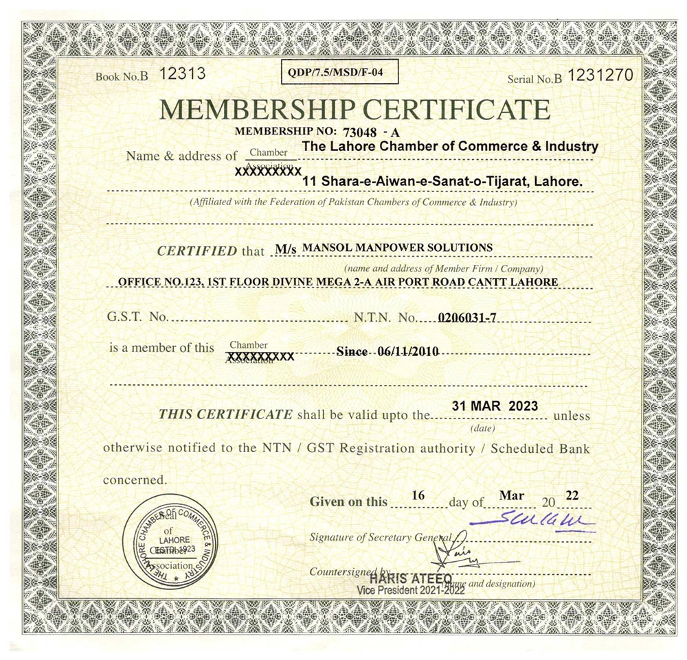 Chamber of commerce Membership - MMS