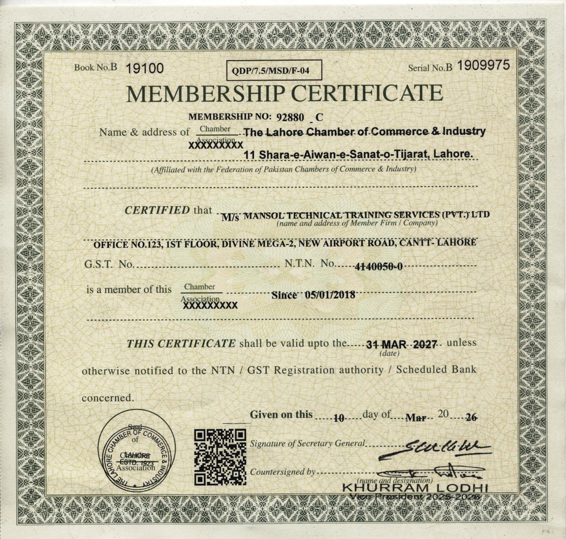 Chamber of commerce Membership - MTTS