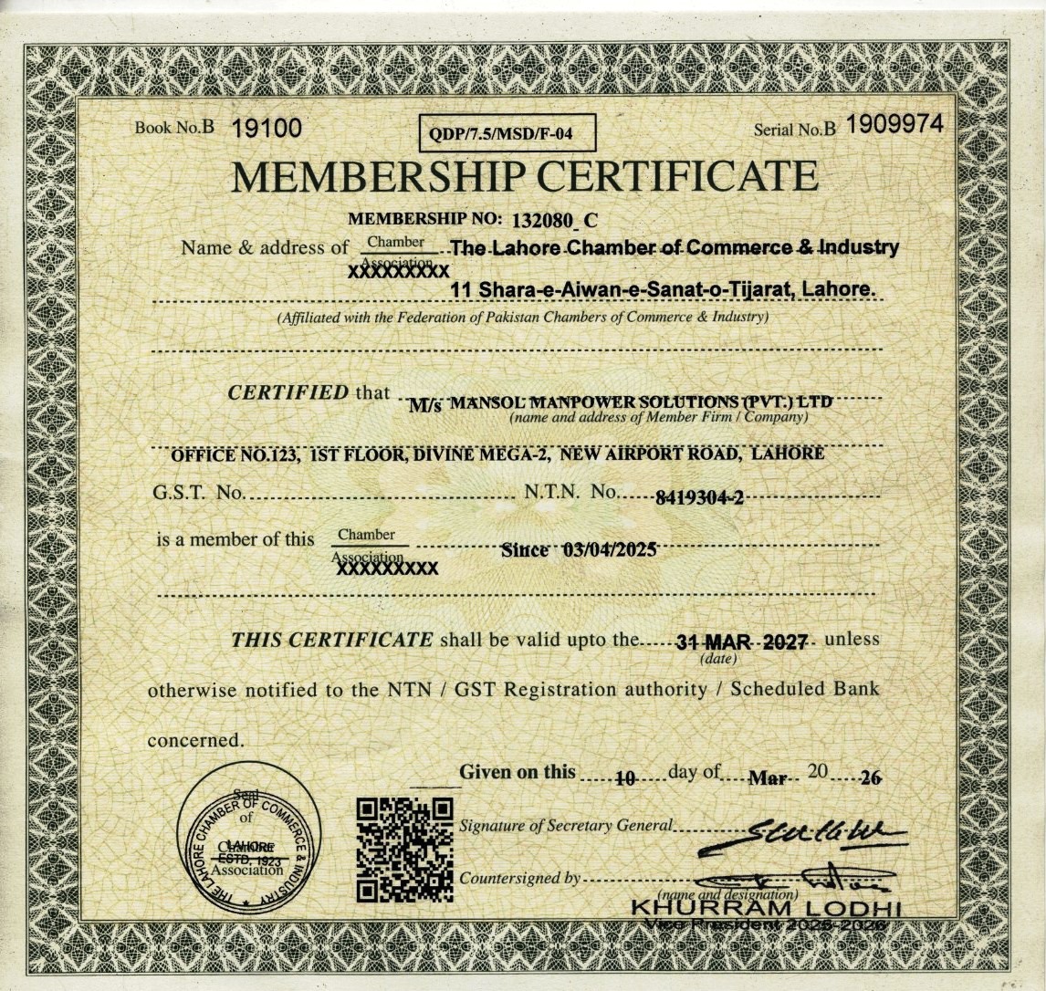 MMS (PVT) - LCCI Membership